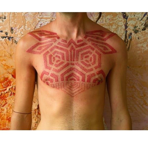 Men Geometric Chest Tattoo | TikTok