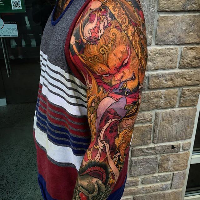 Tattoo uploaded by Robert Davies • Monkey King Tattoo by Tristen Zhang  #monkeyking #japanese #neotraditional #neotraditionaljapanese #japaneseart  #TristenZhang • Tattoodo