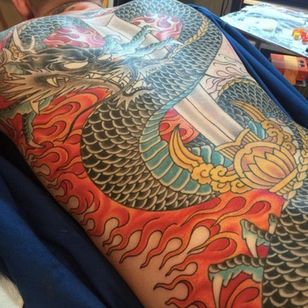 Amazing scale detail on this dragon. Tattoo by Chris O'Donnell. #ChrisODonnell #TraditionalJapanese #KingsAvenueTattoo #NewYorkTattooer #oriental #easternculture #dragon #asianart