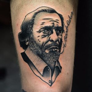 Bukowski tattoo by Philip Yarnell #bukowski #CharlesBukowski #PhilipYarnell #literature #writer #poet