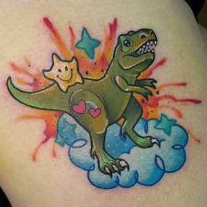 Cute T-Rex tattoo by Mewo Llama. #dinosaur #trex #cute #MewoLlama