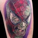 Spiderman Tattoo by Tony Sklepic @Tonysklepictattoo #Tonysklepictattoo #Realistic #Newschool #Edmonton #Alberta #Canada #Spiderman