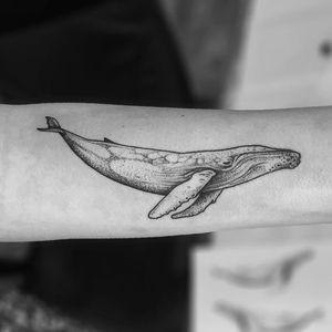 Dotwork Whale Tattoo by TomTom Tattoos #dotwork #whale #blackwork #TomTomTattoos