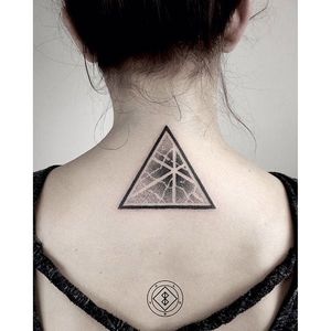 Triangle pointillism by Bleck. #Bleck #pointillism #dotwork #triangle #geometry #geometric