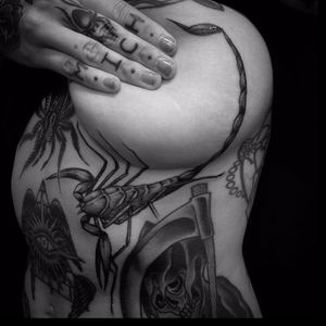 Scorpion tattoo by Matthew Talley #MatthewTalley #blackandgrey #nature #scorpion