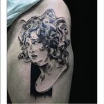 Medusa tattoo by Serena Caponera #SerenaCaponera #illustrative #blackwork #sketch #graphic #medusa