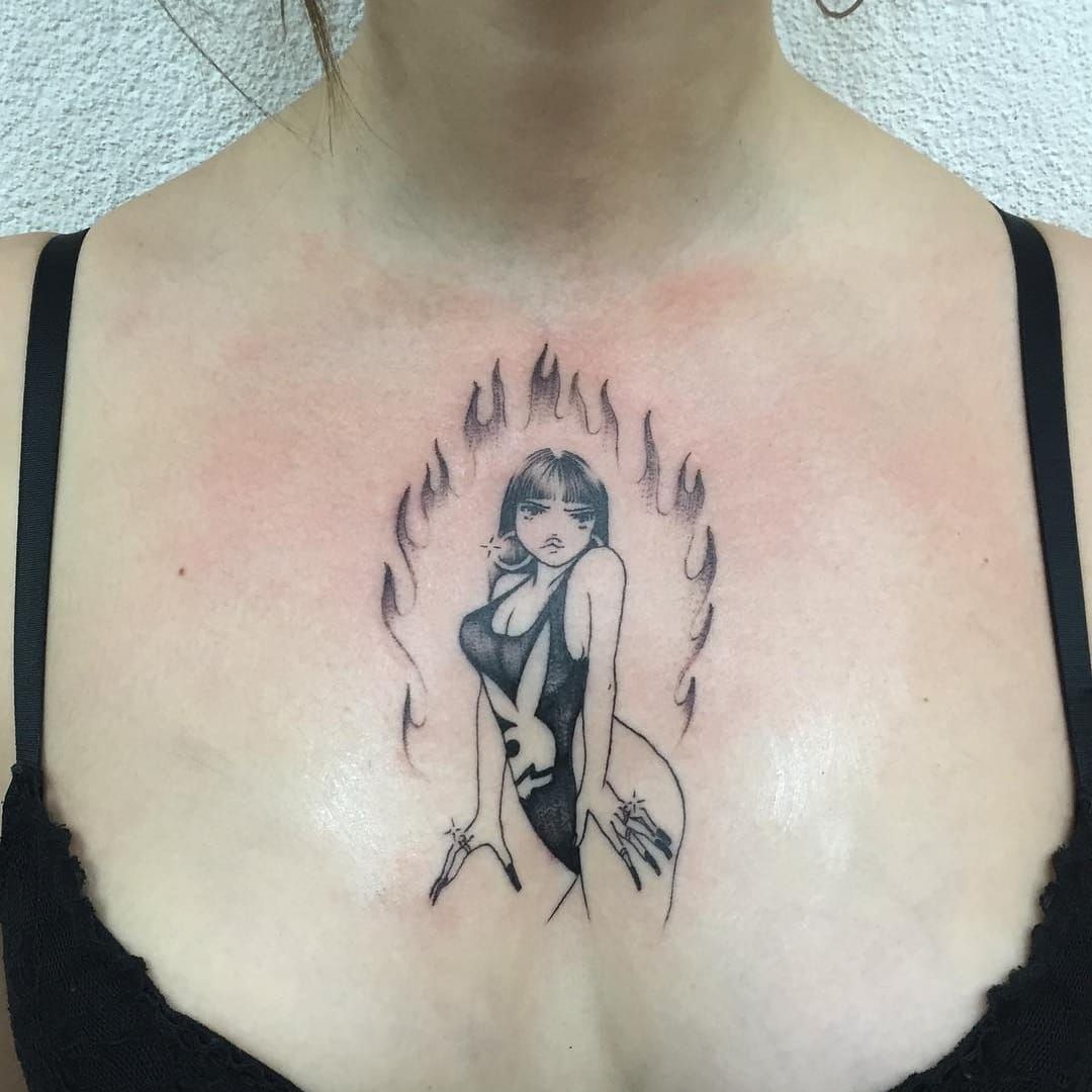Tattoo uploaded by Justine Morrow • Not Ur Bunny tattoo by Soto Gang  #SotoGang #blackandgrey #portrait #lady #pinup #goddess #playboy # playboybunny #bunny #jewelry #nails #hoopearrings #fire #fierce #90s #80s  #anime #manga • Tattoodo
