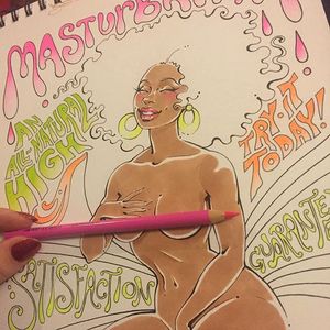 All natural high by Medianoche (via IG-damselsincontrol) #sexpositive #illustration #pinup #art #artshare #Medianoche #DamselsInControl