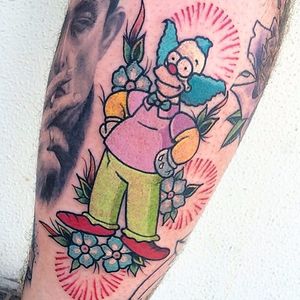 Krusty Tattoo by Migelly Shaw #krustytheclown #krusty #clown #cartoonclown #thesimpsons #simpsons #MigellyShaw