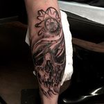 Black and grey skull tattoo by Brian Murphy. #blackandgrey #realism #skull #BrianMurphy