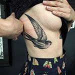 Sweet bird tattoo by Pari Corbitt #PariCorbitt #bird #monochrome
