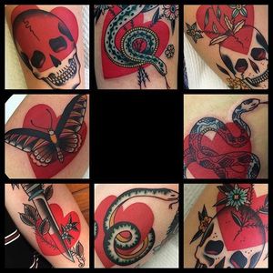 Red Heart Tattoos by Leonie New #RedHeart #RedHeartTattoos #RedHeartTattoo #HeartTattoos #ClassicHeartTattoo #TraditionalHeart #TraditionalHeartTattoos #LeonieNew