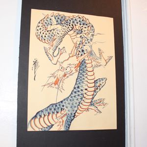 One of Crez's dragon paintings (IG—crez_adrenalink). #Crez #dragon #Japanese #painting #traditional