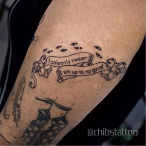 Tatuagem do Mapa do Maroto por Chibs Tattoo! #Chibs #ChibsTattoo #HarryPotterTattoo #HarryPotter #TatuagemHarryPotter #maraudersmap #mapadomaroto