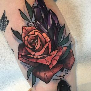 Rose tattoo by Gia Rose #GiaRose #neotraditional #rose #flower #floral