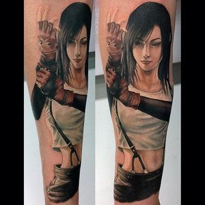 Tifa Lockhart tattoo by Konstantin Verobjeb. #ff #ff7 #finalfantasy #TifaLockhart #colorrealism #videogames #videogame