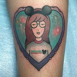 Daria heart tattoo by Alex Strangler. #Daria #cartoon #tvshow #character #90s #AlexStrangler #mickeymouse