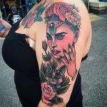 Stunning arm tattoo by Paula Castle #TattooJam #cat #lady #PaulaCastle (Photo: Instagram)