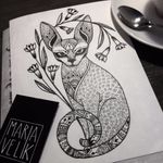 Flash by Maria Velik #MariaVelik #illustrative #linework #cat #flash #art #illustration