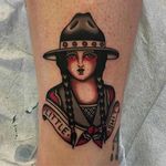Little Shit Tattoo by Ivan Antonyshev #IvanAntonyshev #traditionalwoman #Traditional #Girl #Woman #Mainstaytattoo #Austin