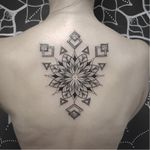 Mandala tattoo by Alexey Rebrunov #AlexeyRebrunov #geometric #ornamental #mandala #dotwork #blackwork