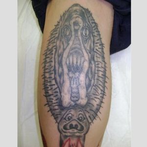Vagina monster tattoo fail, artist unknown. #wtf #tattoofail #fail #horrible #scratcher