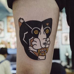 Panther Woman by Woo Loves You (via IG-woo_loves_you) #bold #bright #cats #illustrative #cattoo #woolovesyou