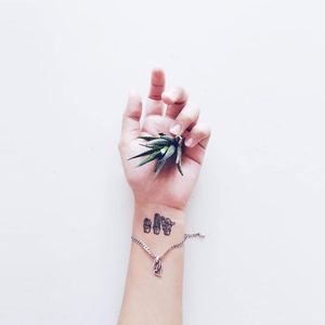 Small cacti tattoos on @jn.lsqt /IG artist unknown #cacti #cactus #plant #small #cute