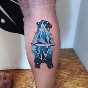Iceberg tattoo by Karl Marks. #KarlMarks #iceberg #blackwork #ice #mountain #arctic #graphic #polarbear