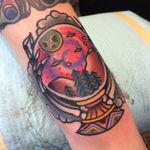 Crystal Ball Tattoo by Jake Pierson #crystalball #fortuneteller #traditional #jakepierson