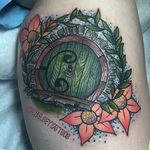 Hobbit hole tattoo by Chelsey Hamilton. #neotraditional #ChelseyHamilton #hobbit #hobbithole #door #flowers