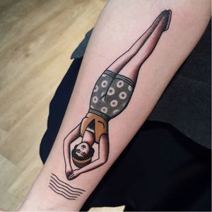 Diver tattoo by Rion #Rion #traditional #diver