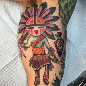 Kachina Tattoo by Brandon Lantz Smith #kachinadoll #kachina #nativeamerican #nativeamericanart #nativeamericandoll #americanindian #BrandomLantzSmith