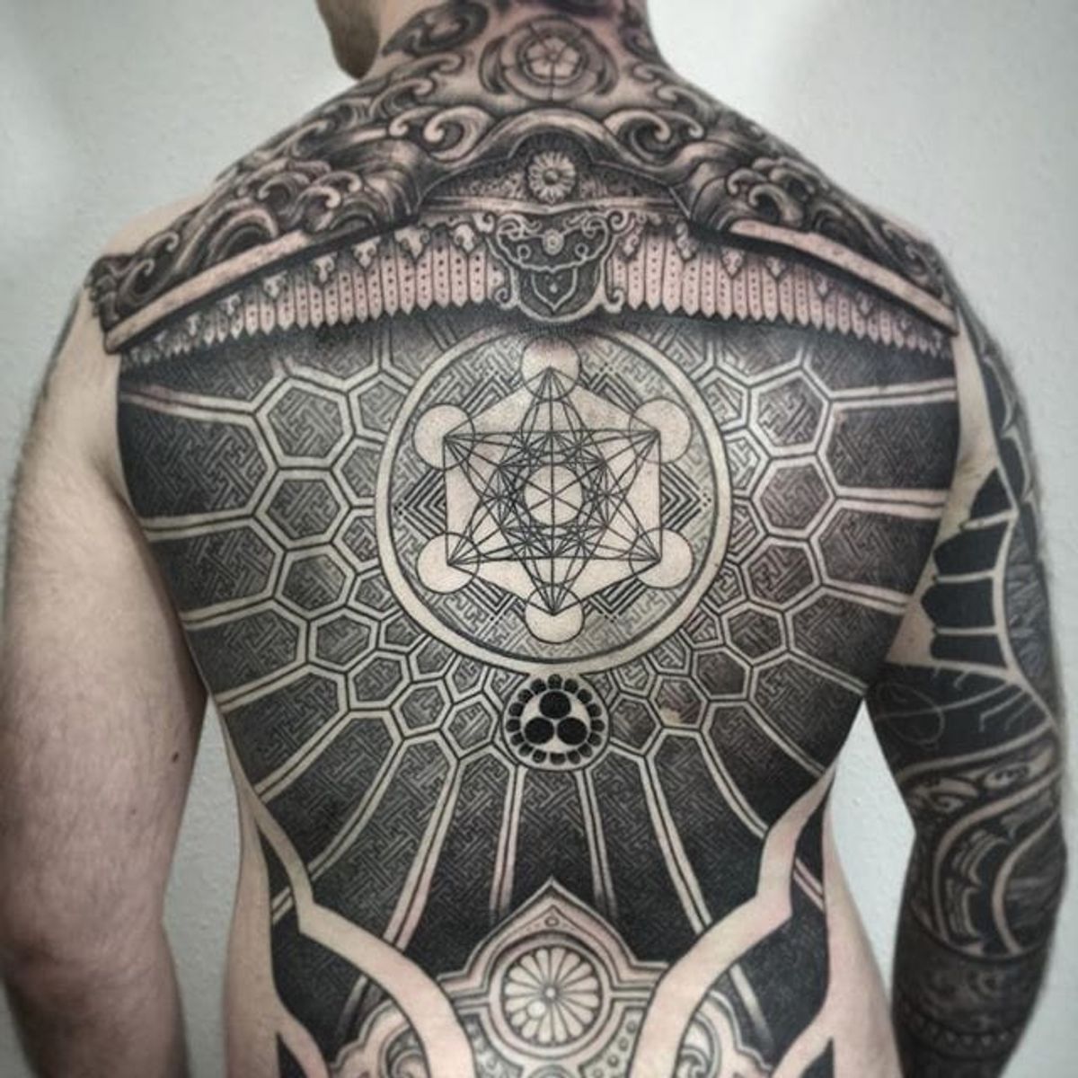 Tattoo uploaded by Ross Howerton • An astounding geometric back-piece ...