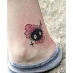 Soot sprite tattoo by Charlotte Ann Harris. #studioghibli #ghibli #sootsprite #spiritedaway #myneighbortotoro #kawaii #cute #microtattoo