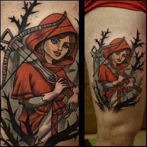 Little Red Riding Hood tattoo #newschool #AndrewTomaszuk #littleredridinghoodtattoos
