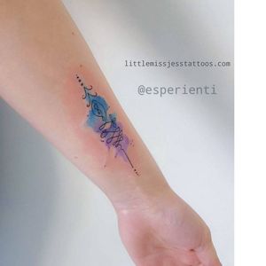 Watercolor unalome tattoo by Jess Hannigan #JessHannigan #unalome #watercolor #pastel