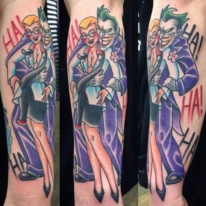 Joker and Harley Quinn Tattoo by Samazon #Joker #HarleyQuinn #JokerandHarley #JokerTattoo #HarleyQuinnTattoo #Batman #ComicCouples #ComicTattoo #DC #Samazon