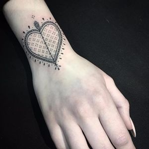 Valentine by Ryan Jessiman #RyanJessiman #heart #minimalist #ornamental #pattern #dotwork #linework #blackwork #love #tattoooftheday