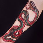 Snake Tattoo by Herb Auerbach #traditional #colortraditional #HerbAuerbach