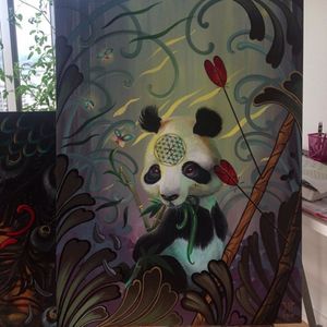 Panda painting by Miryam Lumpini #MiryamLumpini