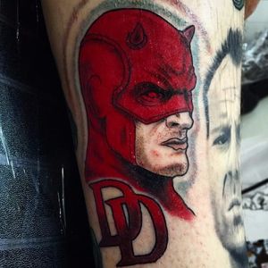 Daredevil tattoo, artist unknown #Daredevil #Marvel #Superhero #comic