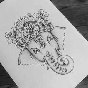 Ornamental delicate elephant dotwork #BodilSchilperoord #dotwork #delicate #elephant #ornaments
