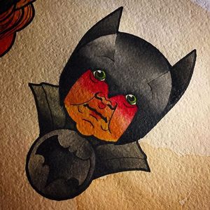 Baby Batman (via IG—wontutattoo) by Wontutattoo #batman #baby #superhero #supervillian #flashart #wontutattoo
