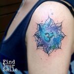 Watercolor Mandala Tattoo by Russell Van Schaick #watercolor #watercolormandala #watercolortattoo #mandala #mandalatattoo #mcolormandala #RussellVanSchaick