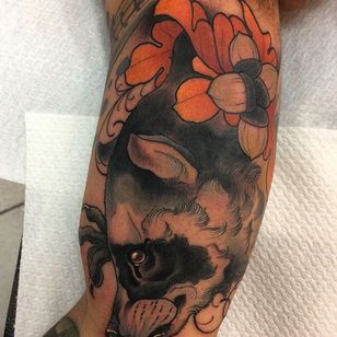 Tatuaje de mapache por Håkan Hävermark