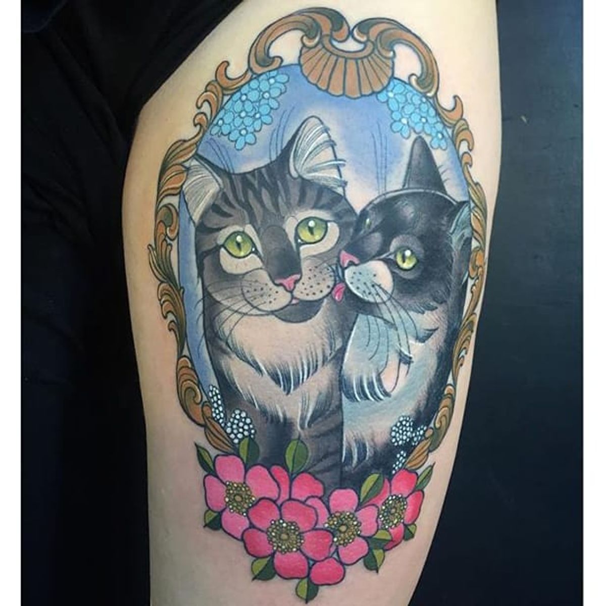 Tattoo uploaded by Tattoodo • Cat Kiss by Charlotte Timmons @charlotte ...