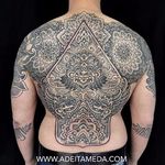 Back tattoo by Ade Itameda #patternwork #patternworktattoo #backpiece #backpiecetattoos #backtattoo #blackwork #blackworktattoo #AdeItameda