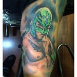 Rey Mysterio Jr Tattoo by Vince Villalvazo #WWE #wrestling #ReyMysterio #VinceVillalvazo