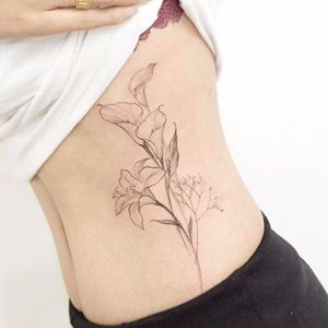 Awesome delicate flower boutique by tattooist_flower #flower #lilly #boutique #fineline